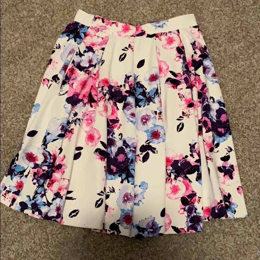 White floral skirt